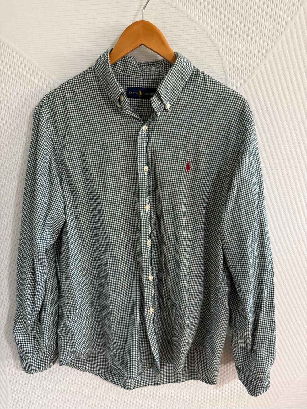 Ralph Lauren Green Gingham Button-Down Shirt